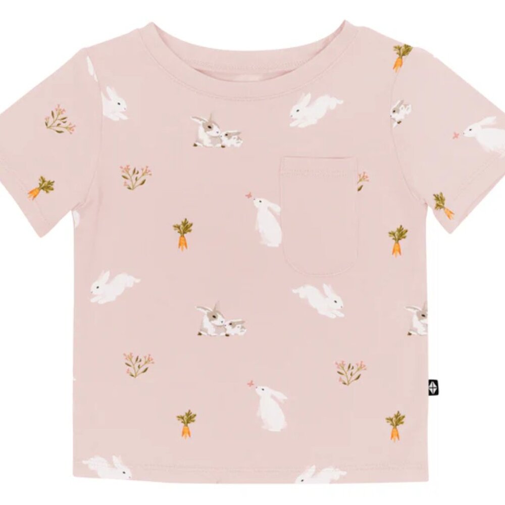 Kyte Baby - Toddler Crew Neck Tee - Blush Rabbit - 4T